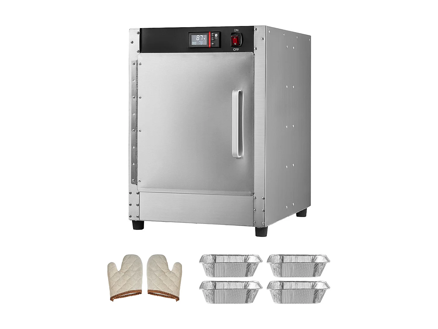 Chauffe-plats Industriel à 4 Niveaux SucceBuy, Armoire de Concession avec Bac à Eau, Porte Simple