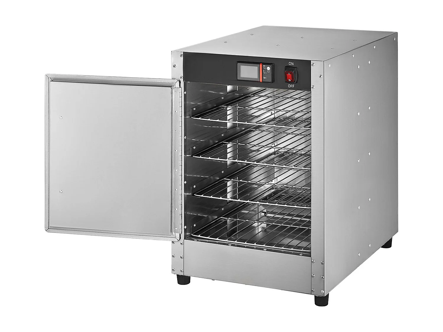 Chauffe-plats Industriel à 4 Niveaux SucceBuy, Armoire de Concession avec Bac à Eau, Porte Simple