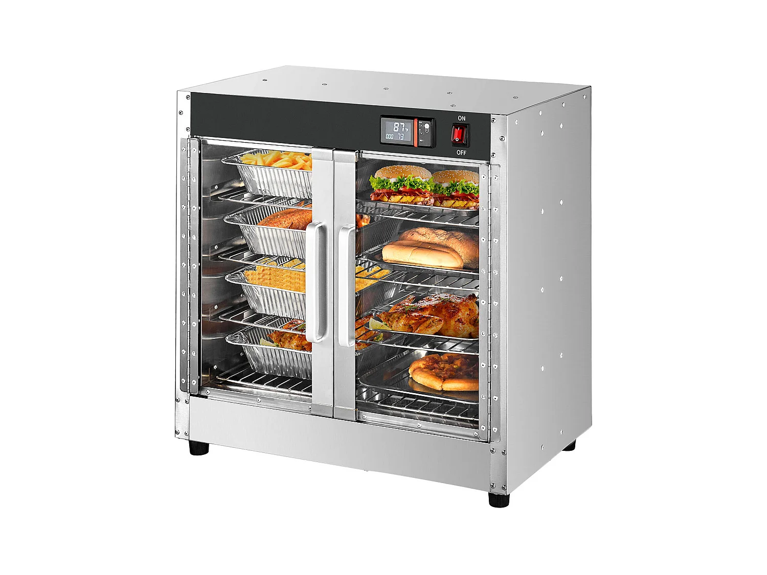 Chauffe-plats Industriel à 4 Niveaux SucceBuy, avec Bac à Eau pour Restauration