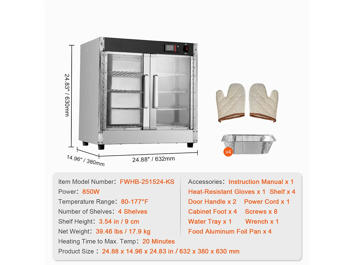 Chauffe-plats Industriel à 4 Niveaux SucceBuy, avec Bac à Eau pour Restauration
