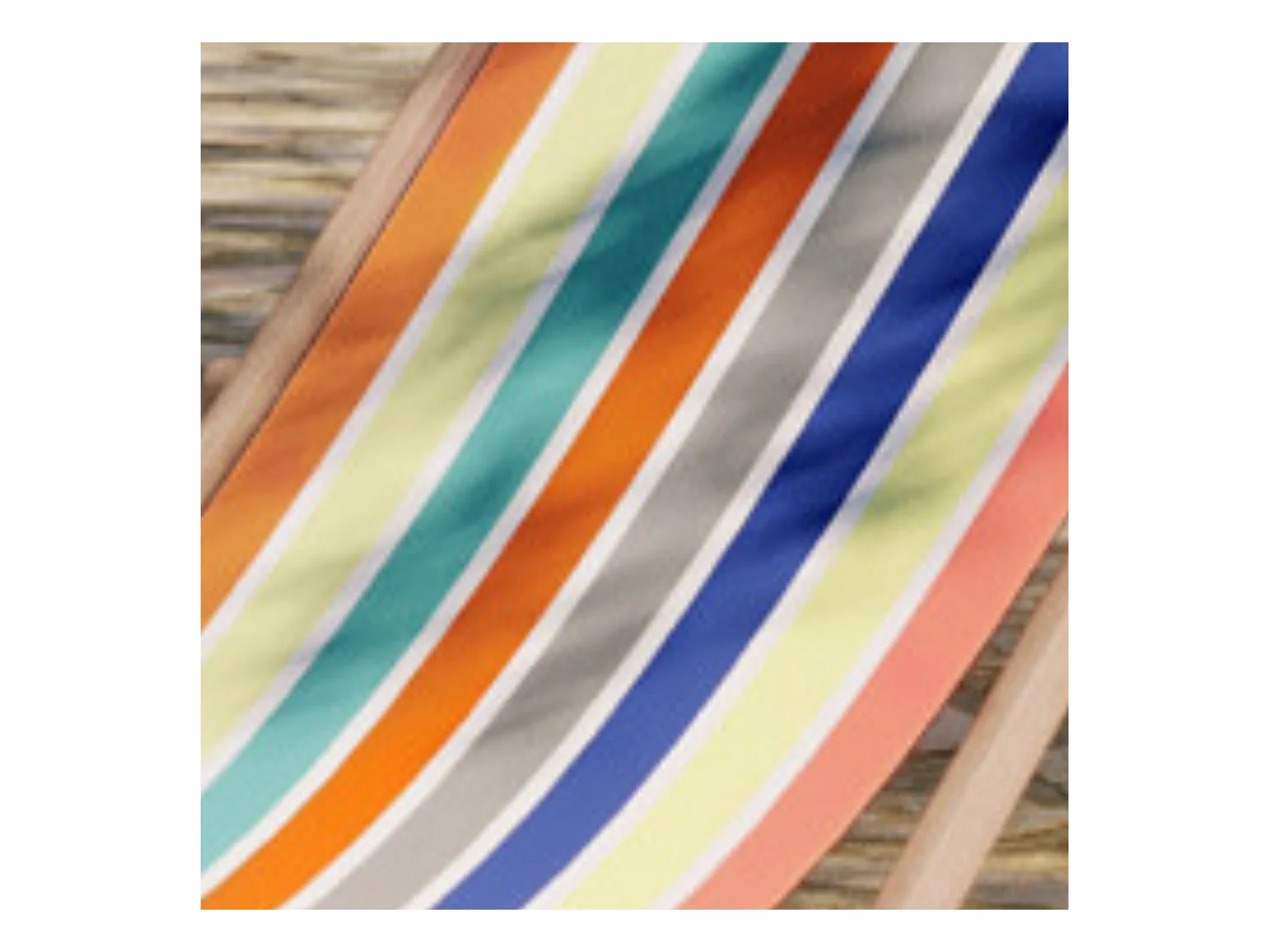 Lot de 2 chiliennes pliantes règlables - 100% acrylique - bois hêtre - Jaune/Orange - GARLIN ANANAS