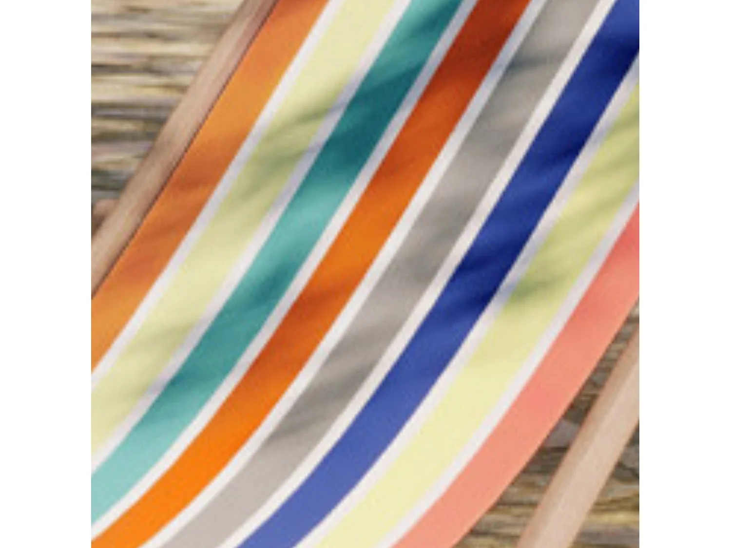 Lot de 2 chiliennes pliantes règlables - 100% acrylique - bois hêtre - Jaune/Orange - GARLIN ANANAS