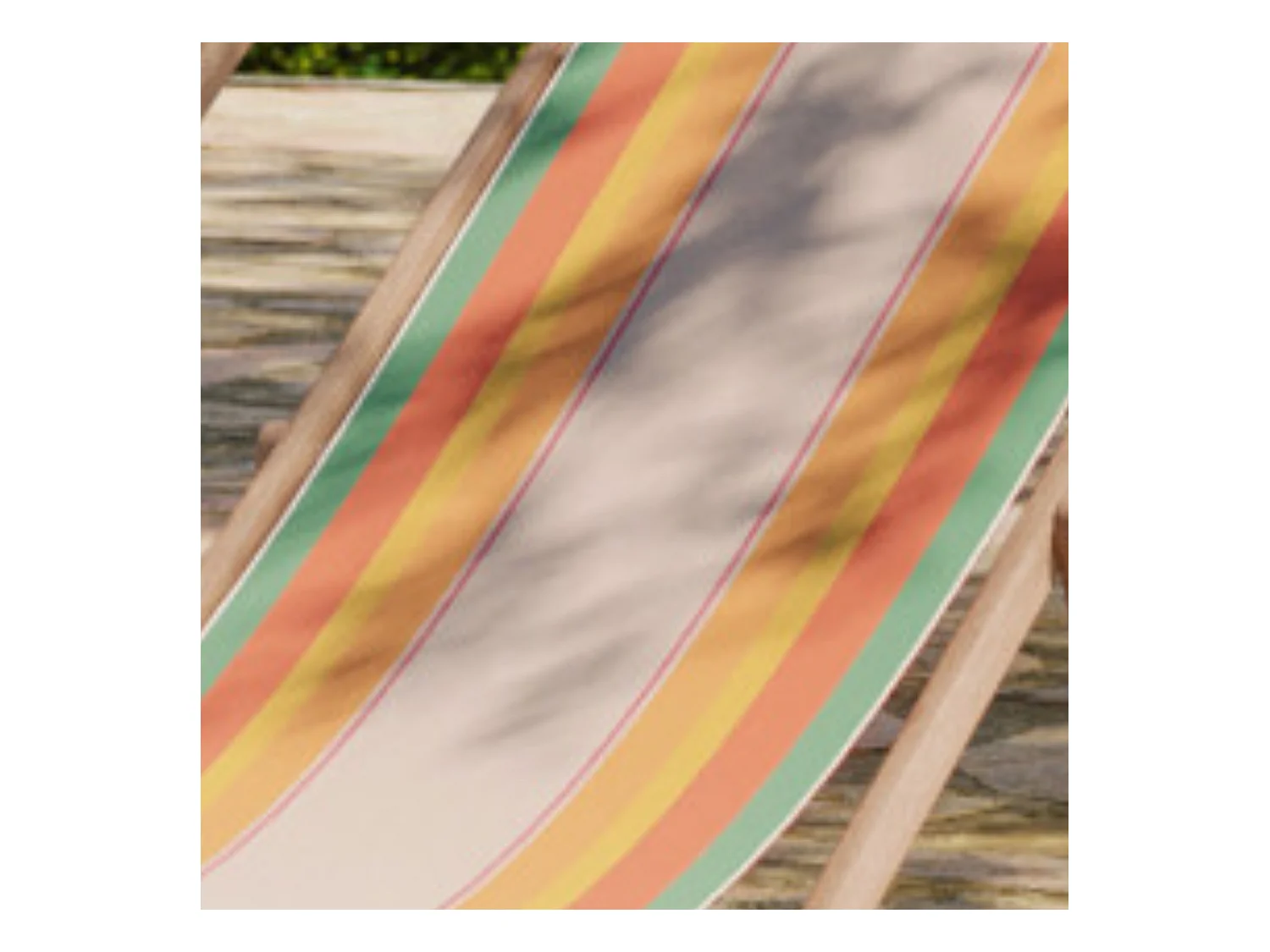 Lot de 2 chiliennes pliantes règlables - 100% acrylique - bois hêtre - Orange/Bleu - CANARIES