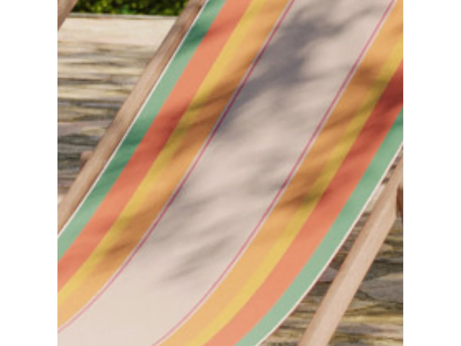 Lot de 2 chiliennes pliantes règlables - 100% acrylique - bois hêtre - Orange/Bleu - CANARIES