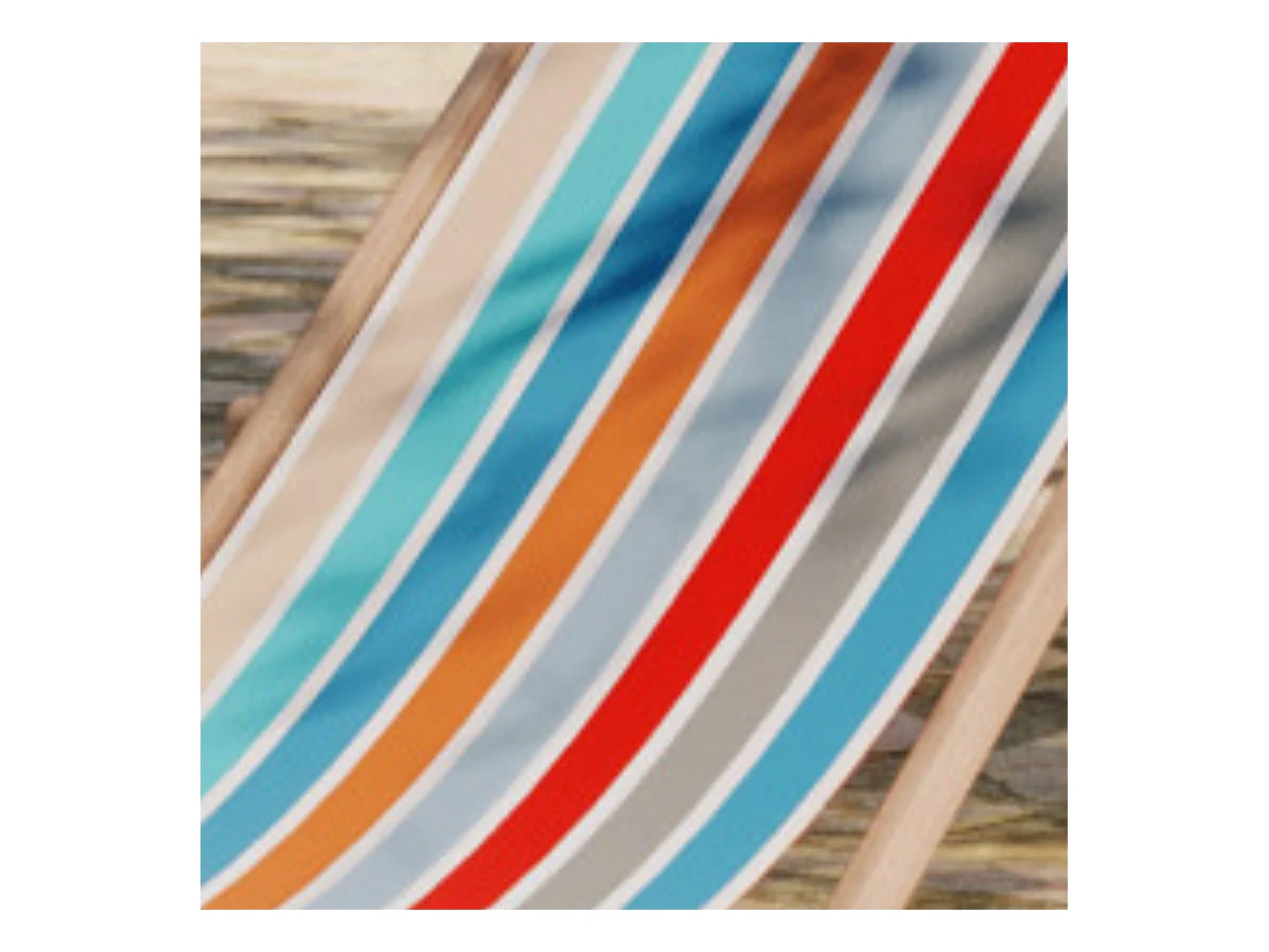 Lot de 2 chiliennes pliantes règlables - 100% acrylique - bois hêtre - Bleu/Orange - GARLIN PECHE