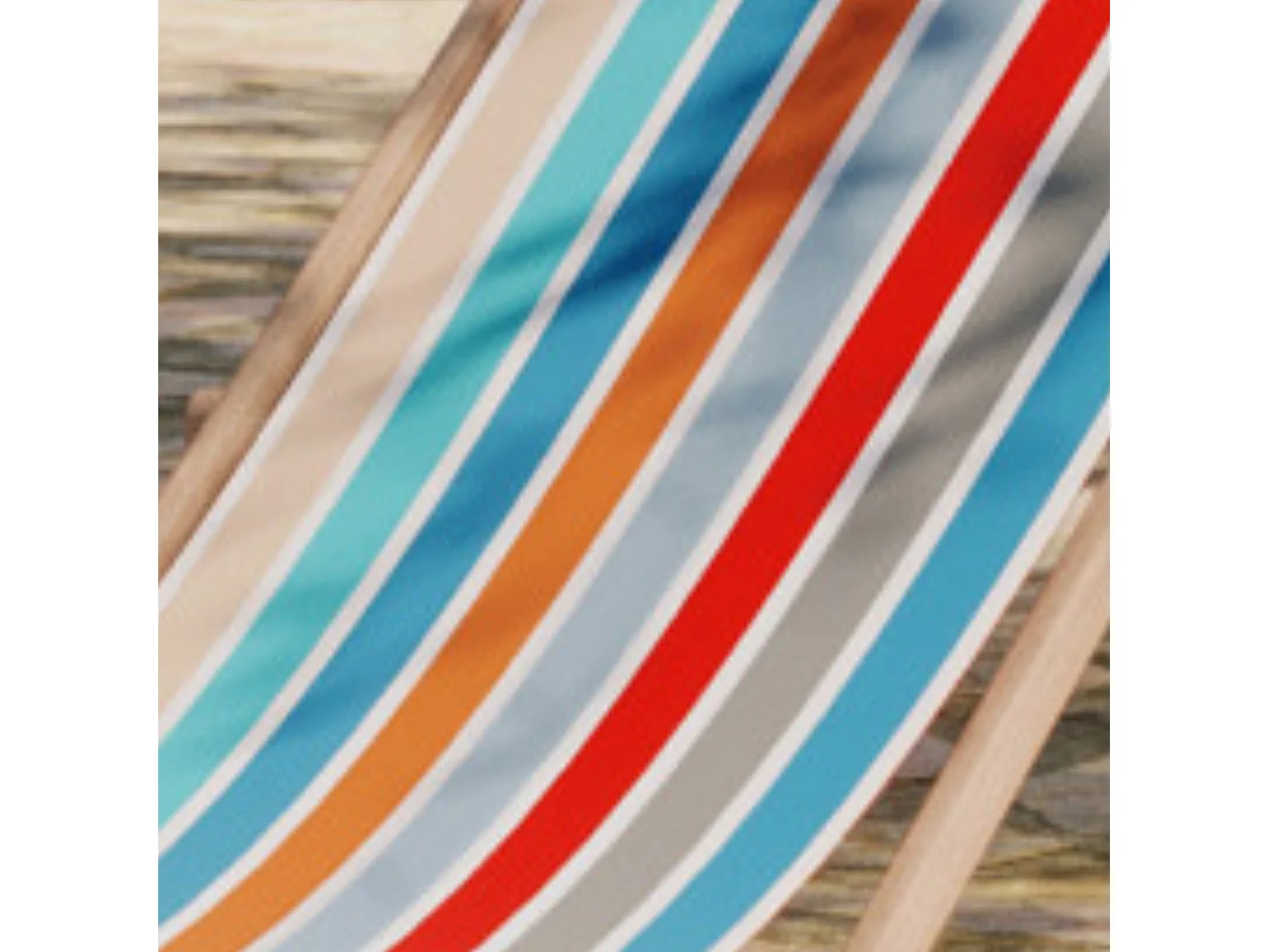 Lot de 2 chiliennes pliantes règlables - 100% acrylique - bois hêtre - Bleu/Orange - GARLIN PECHE