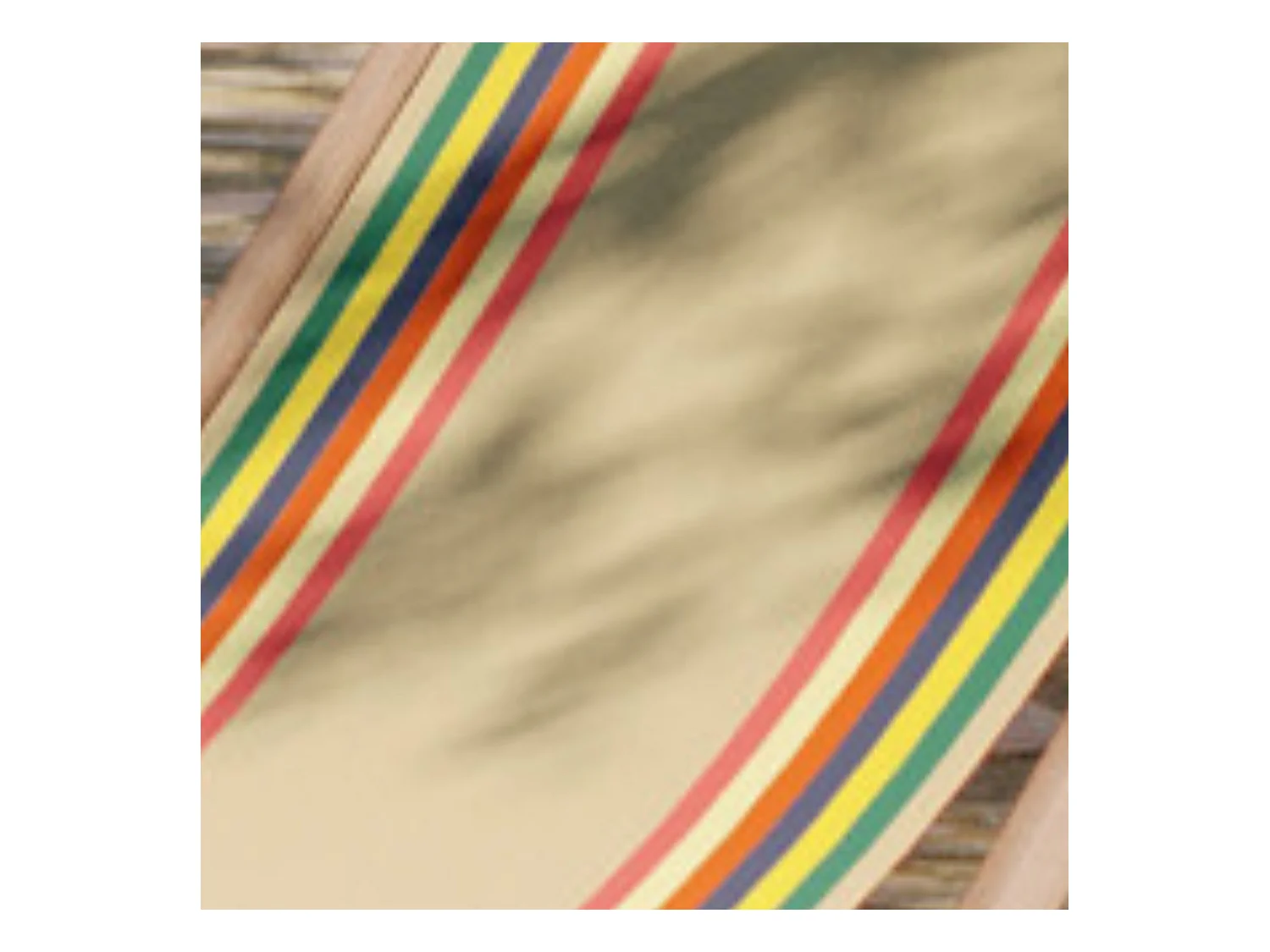 Lot de 2 chiliennes pliantes règlables - 100% acrylique - bois hêtre - Beige/Rouge - MAULEON LIN