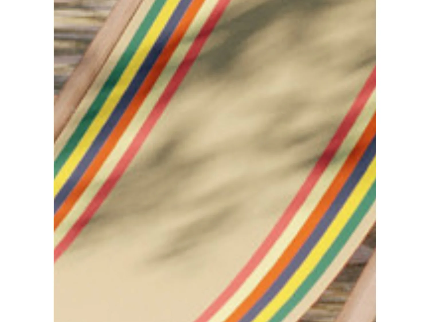 Lot de 2 chiliennes pliantes règlables - 100% acrylique - bois hêtre - Beige/Rouge - MAULEON LIN