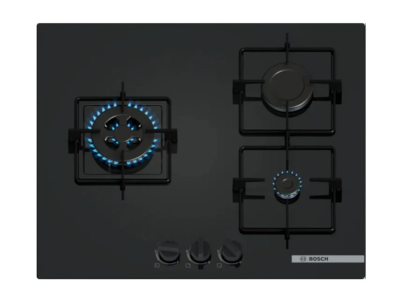 Bosch Table de cuisson gaz 60cm 3 feux 7300w - PNC6B6K30