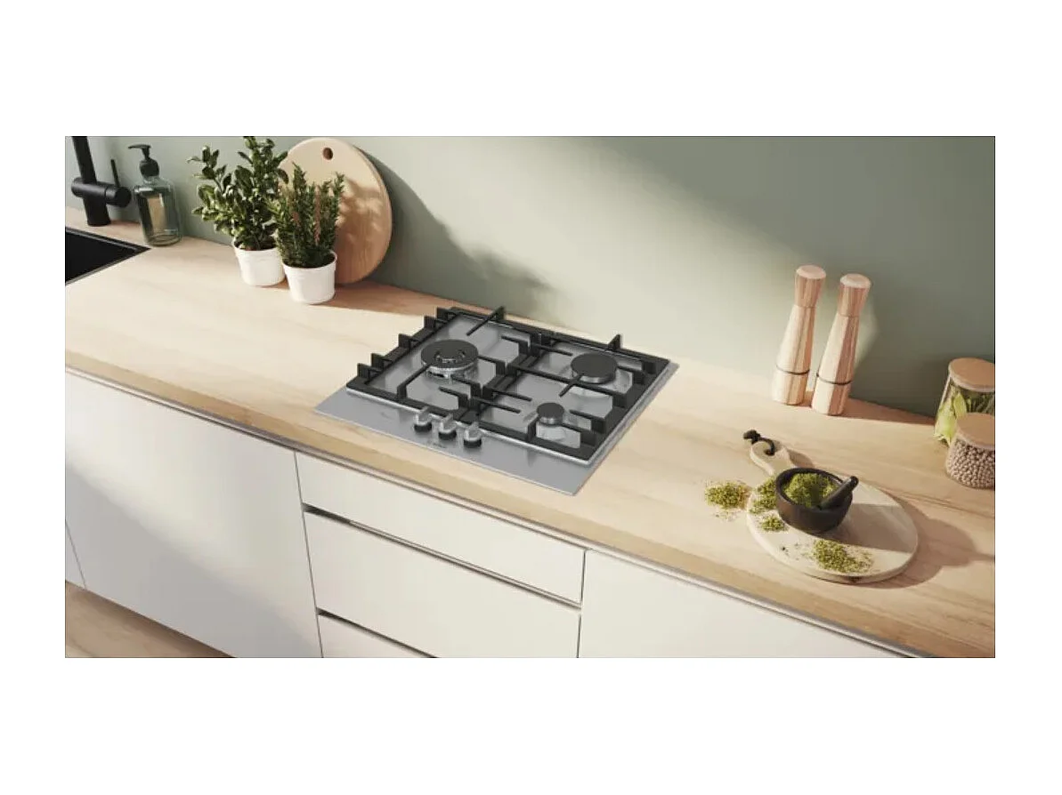 Bosch Plaque de cuisson gaz 60cm 3 feux 8000w - PCC6A5I90