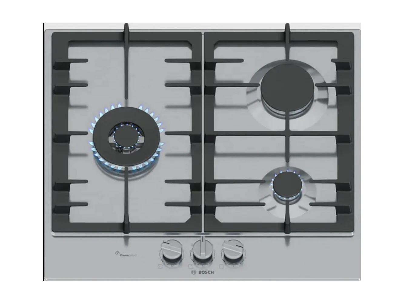 Bosch Plaque de cuisson gaz 60cm 3 feux 8000w - PCC6A5I90