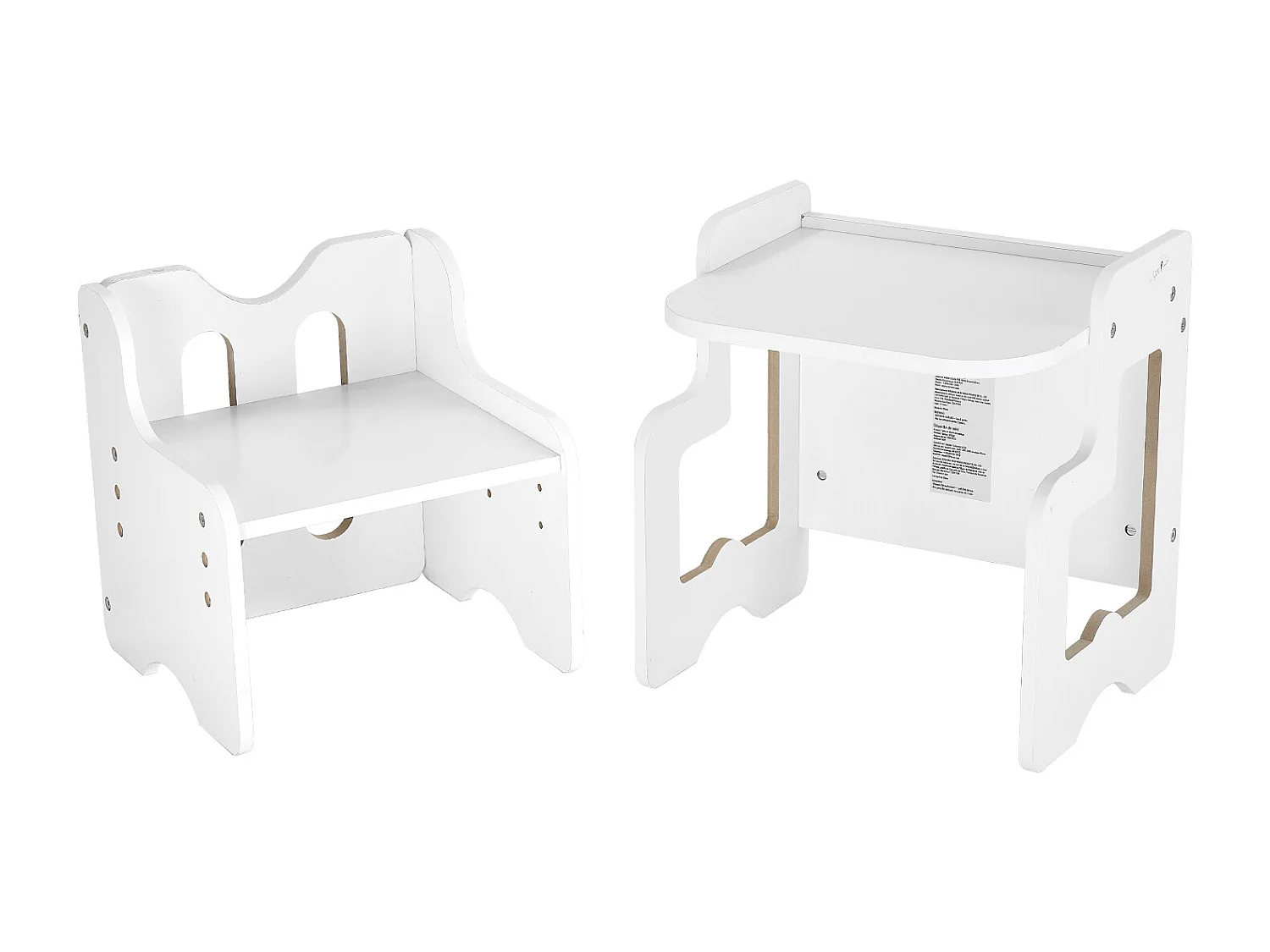 Ensemble Table et Chaises de Sevrage SucceBuy, Bureau Montessori pour Tout-Petits avec Tableau Noir, Blanc