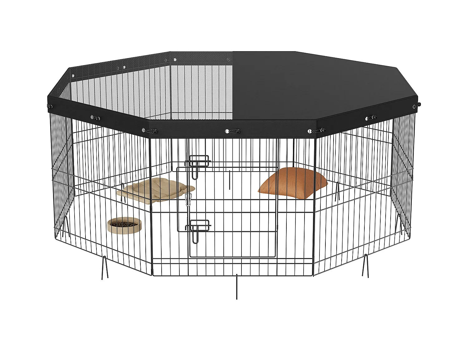 Parc pour Chien SucceBuy Parc pour Chien, 8 Panneaux, 60.96 cm H, Pliable en Métal, Exercice pour Animaux de Compagnie