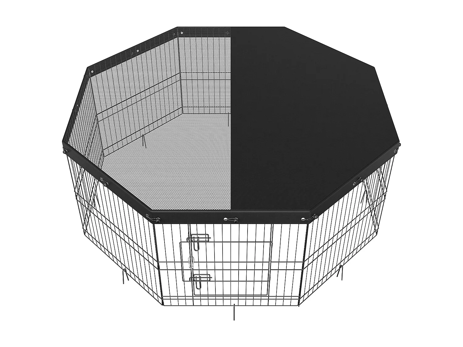 Parc pour Chien SucceBuy Parc pour Chien, 8 Panneaux, 60.96 cm H, Pliable en Métal, Exercice pour Animaux de Compagnie