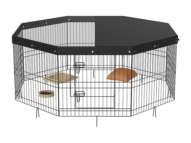 Parc pour Chien SucceBuy Parc pour Chien, 8 Panneaux, 60.96 cm H, Pliable en Métal, Exercice pour Animaux de Compagnie