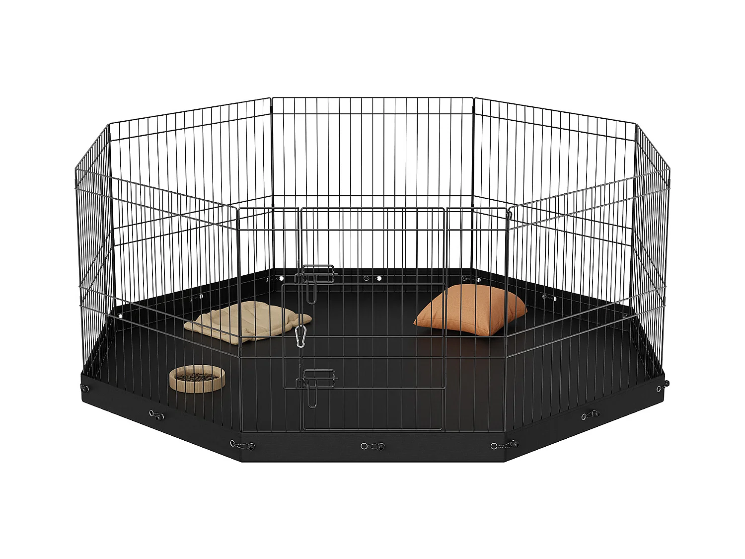 Parc pour Chien SucceBuy Parc pour Chien Pliable en Métal à 8 Panneaux avec Coussin Inférieur, Parc d'Exercice de 60.96 cm de Hauteur