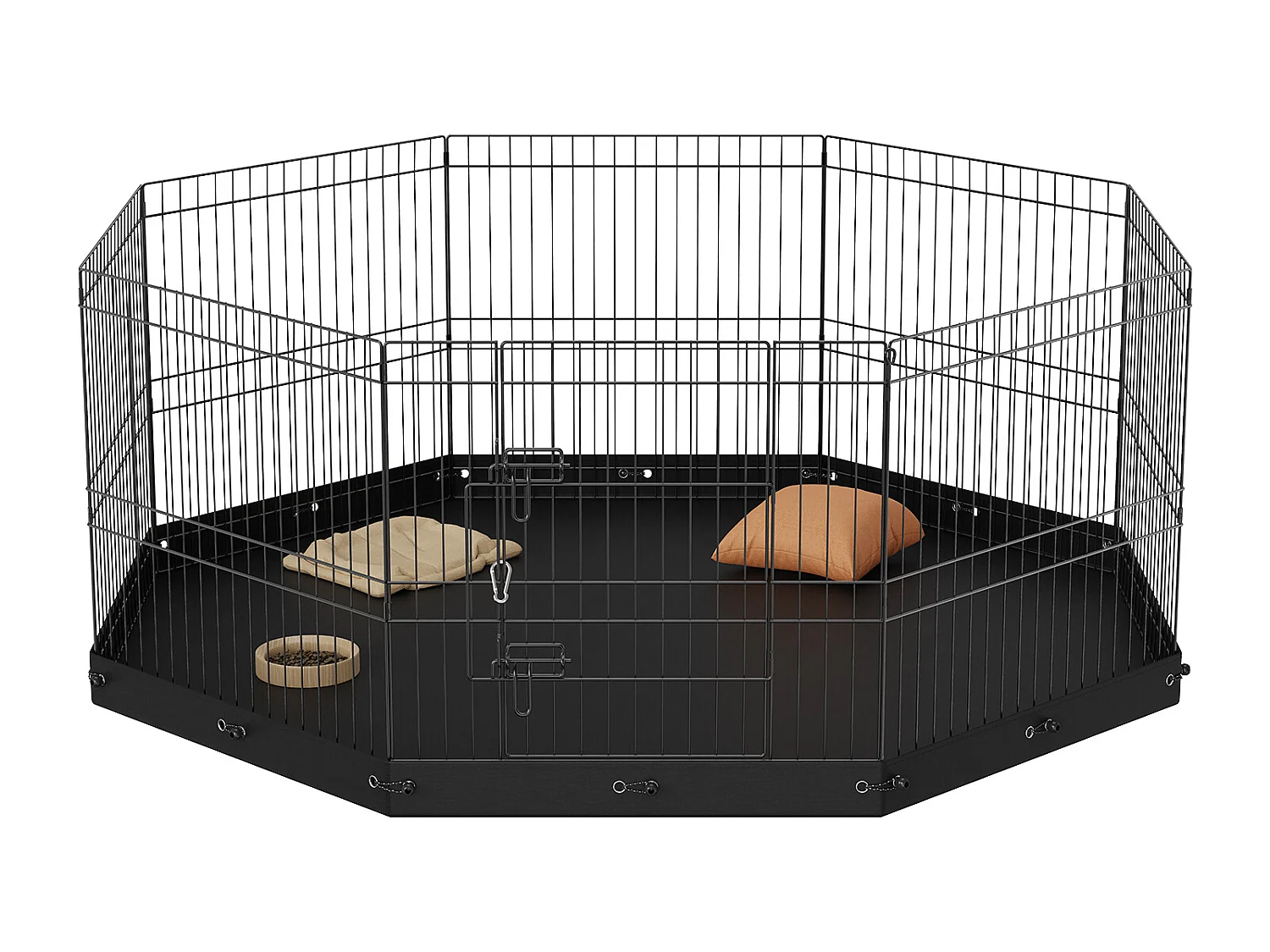 Parc pour Chien SucceBuy Parc pour Chien Pliable en Métal à 8 Panneaux avec Coussin Inférieur, Parc d'Exercice de 60.96 cm de Hauteur