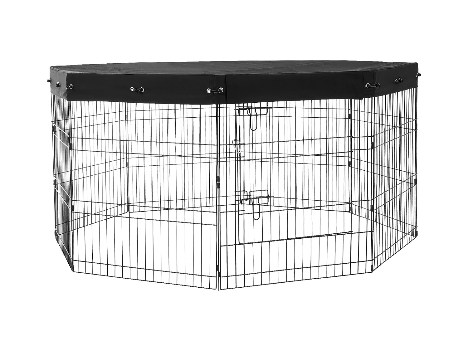 Parc pour Chien SucceBuy Parc pour Chien 8 Panneaux Pliable en Métal 76.20 cm H avec Couvercle Supérieur