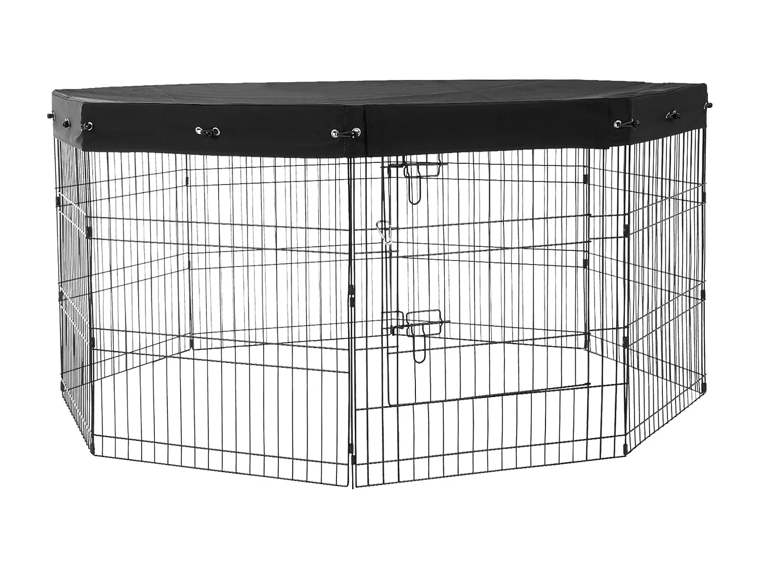 Hundepark SucceBuy Hundelaufstall mit 8 Elementen, Faltbar, Metall, mit Abdeckung, 76.20 cm Hoch