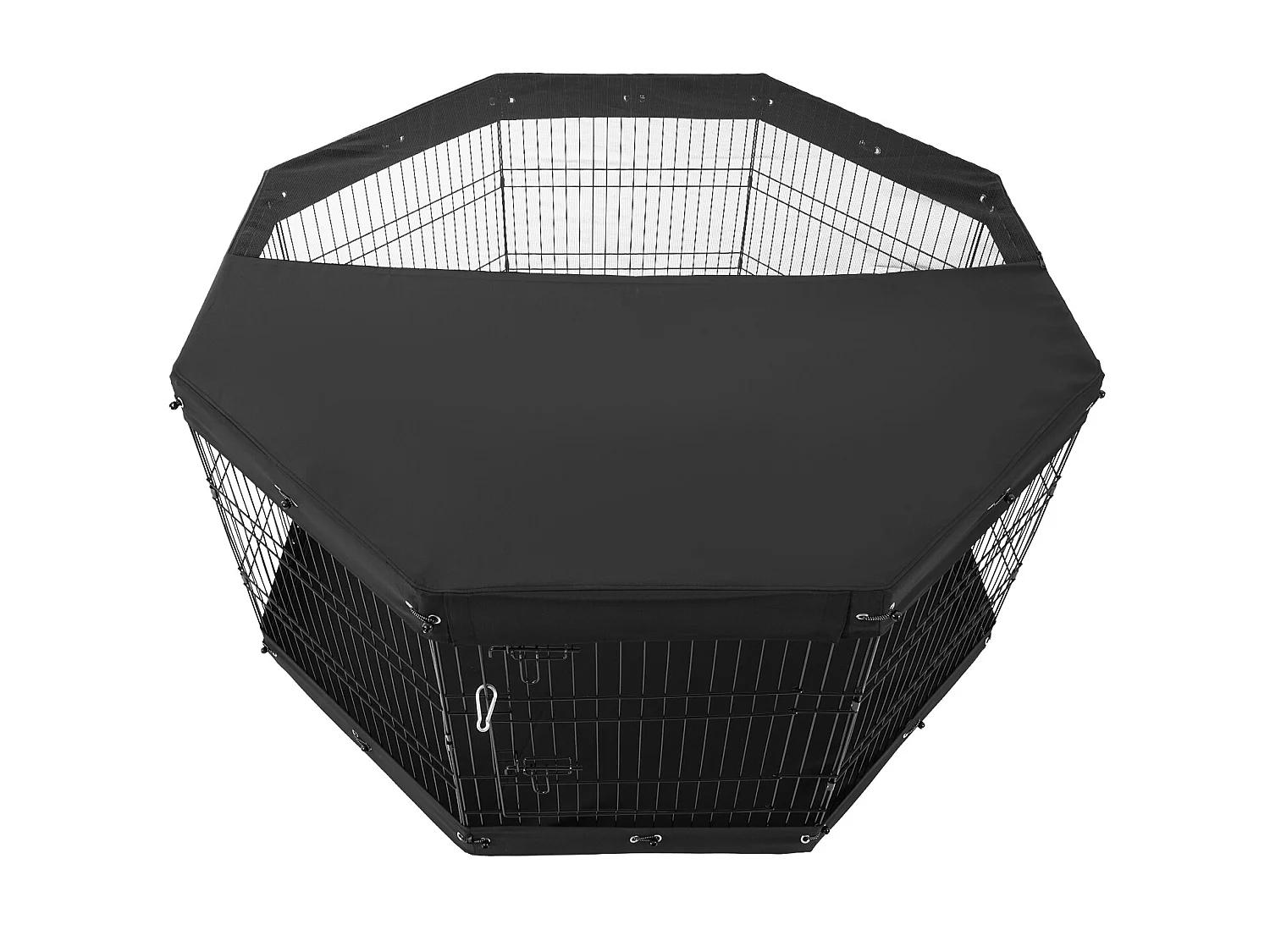 Parco per Cani SucceBuy Box per Cani a 8 Pannelli, Box per Esercizi in Metallo Pieghevole con Copertura Protettiva, Altezza 76.20 cm
