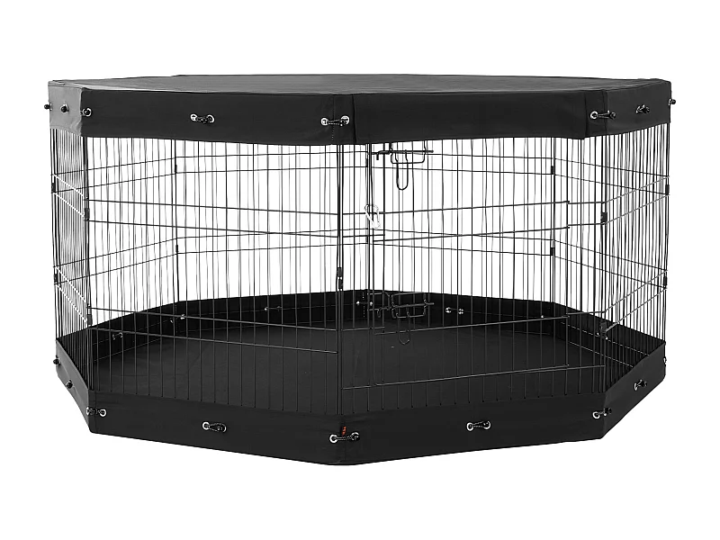 Parque para Perros SucceBuy Parque para Perros de 8 Paneles, Plegable de Metal para Ejercicio de Perros con Cubierta Protectora, 76.20 cm de Alto