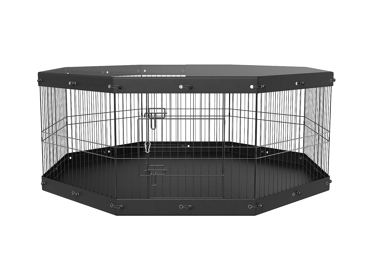 Parque para Perros SucceBuy Parque para Perros de 8 Paneles, Plegable de Metal con Cubierta y Almohadilla, para Ejercicio