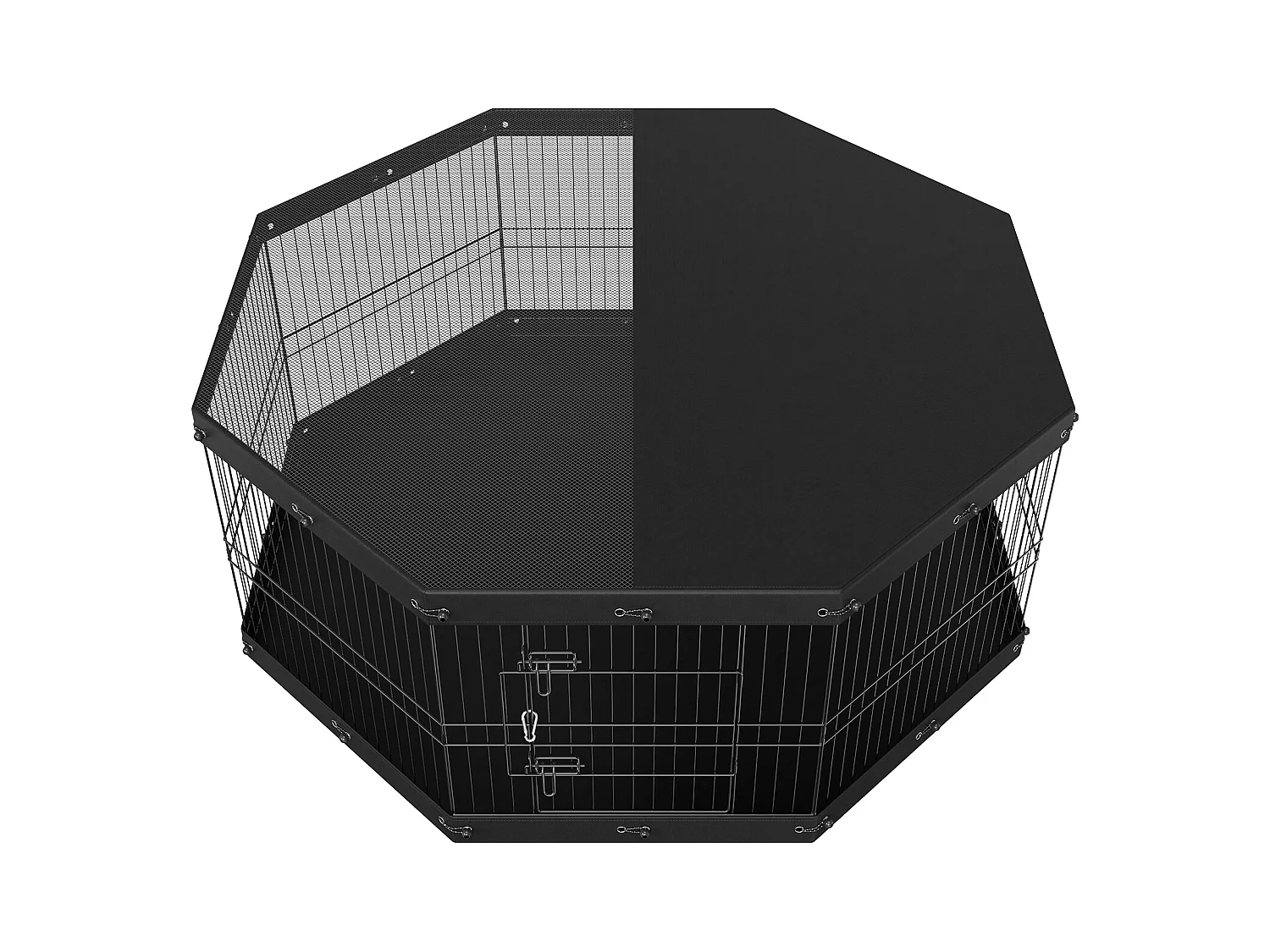 Parque para Perros SucceBuy Parque para Perros de 8 Paneles, Plegable de Metal con Cubierta y Almohadilla, para Ejercicio