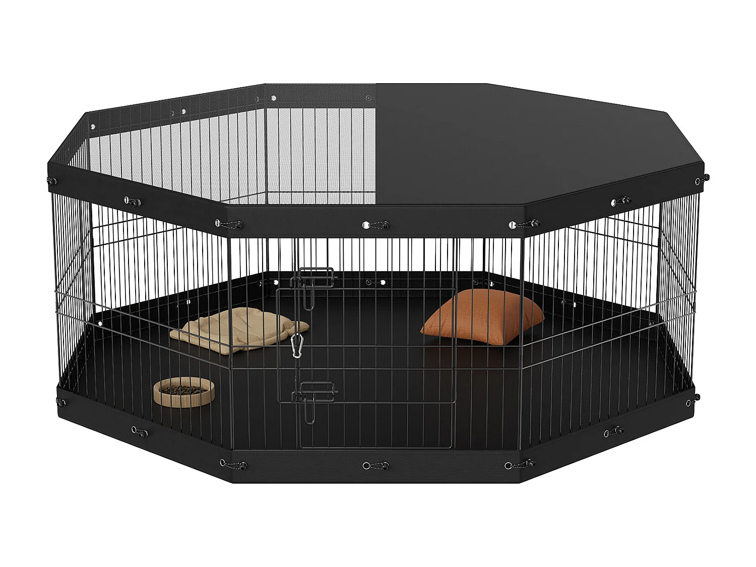 Parc pour Chien SucceBuy Parc pour Chien Pliable en Métal à 8 Panneaux avec Housse et Coussin, Parc d'Exercice