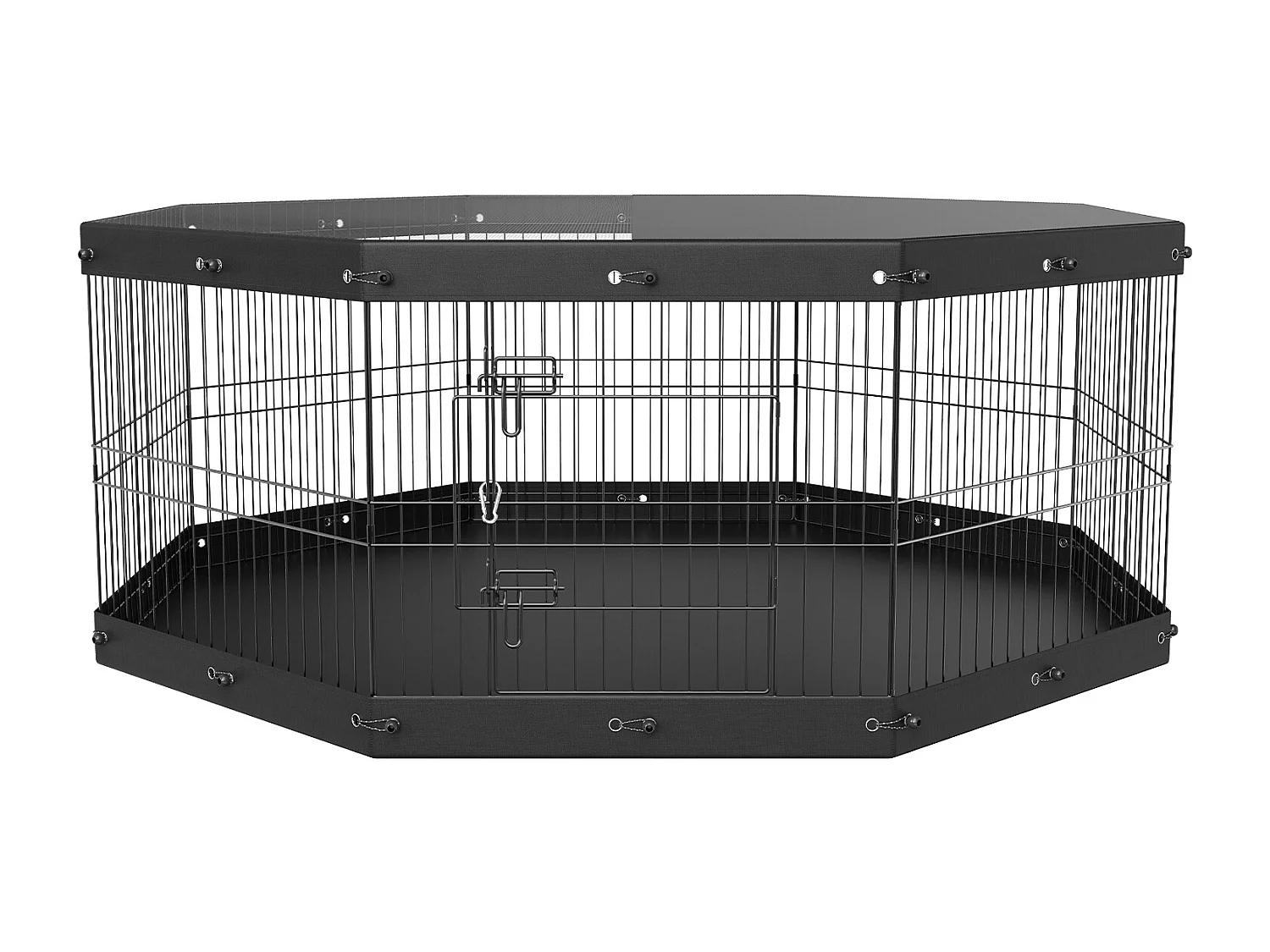 Parc pour Chien SucceBuy Parc pour Chien Pliable en Métal à 8 Panneaux avec Housse et Coussin, Parc d'Exercice