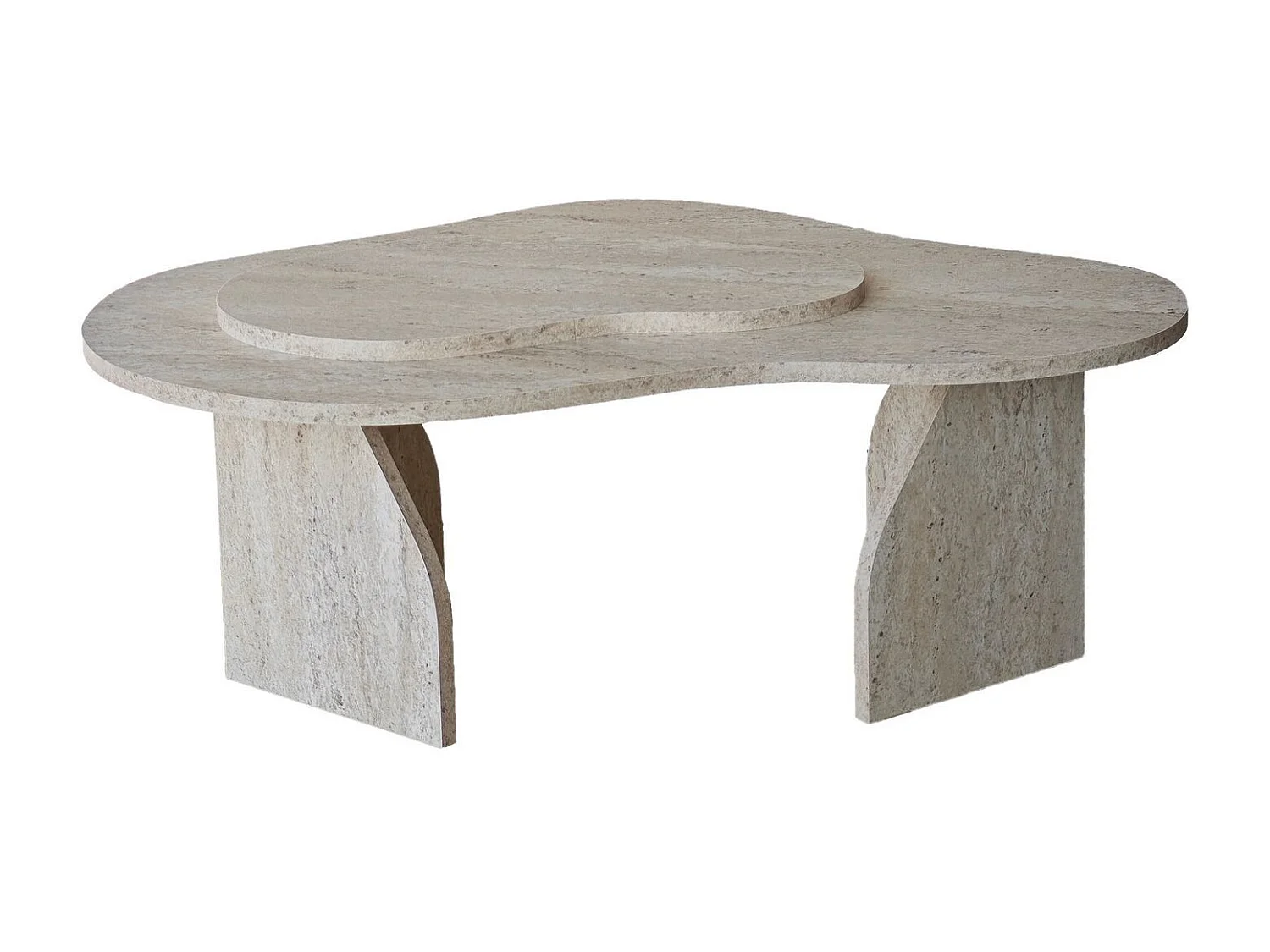 Table basse design Presta L105cm Effet travertin beige