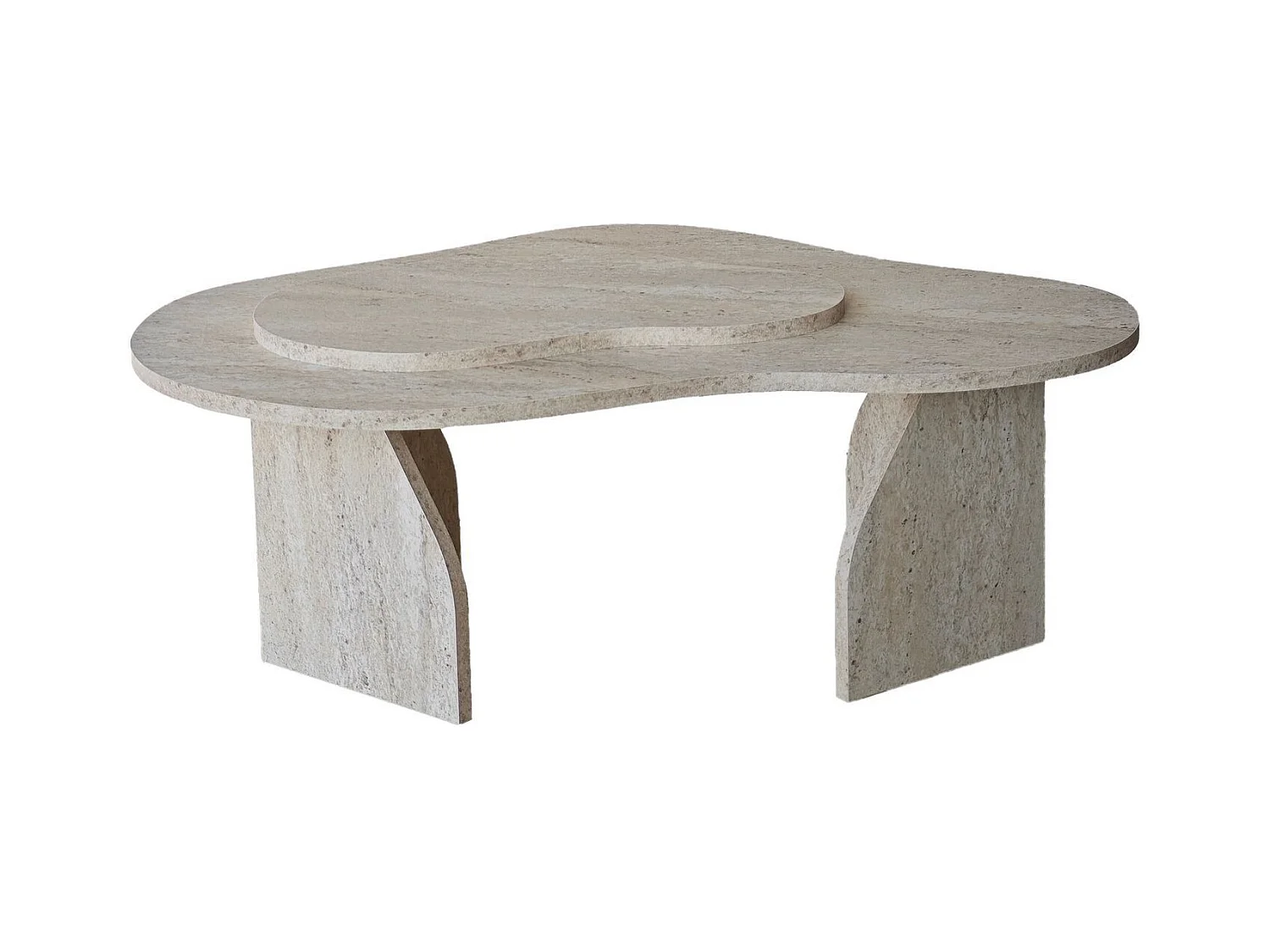 Table basse design Presta L105cm Effet travertin beige