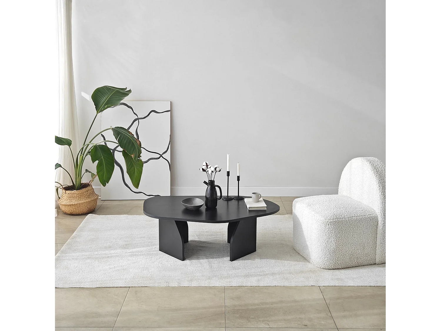 Table basse moderne Jiro L105cm Noir