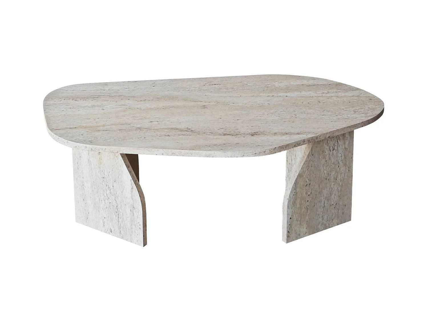 Table basse moderne Jiro L105cm Effet travertin beige