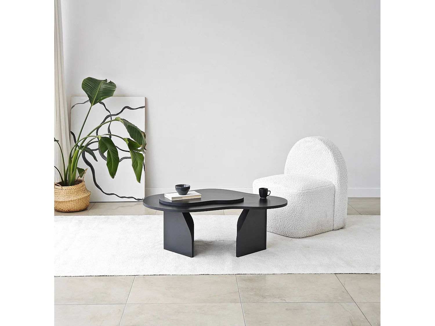 Table basse design Presta L105cm Noir
