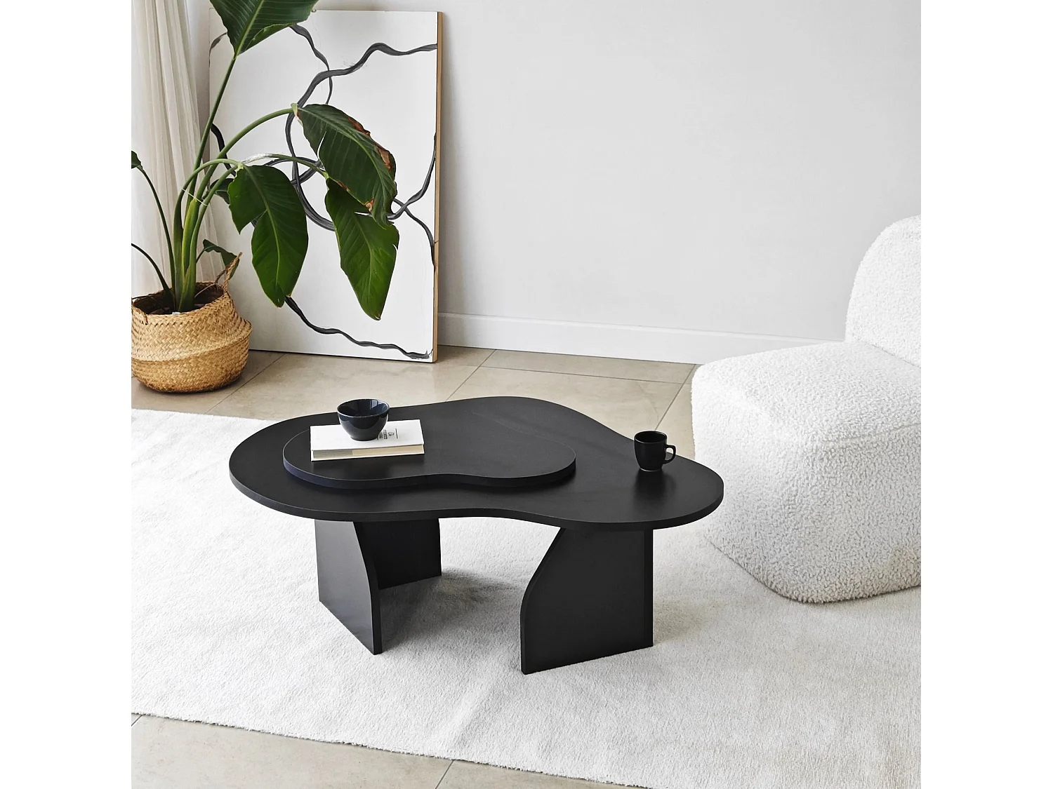 Table basse design Presta L105cm Noir