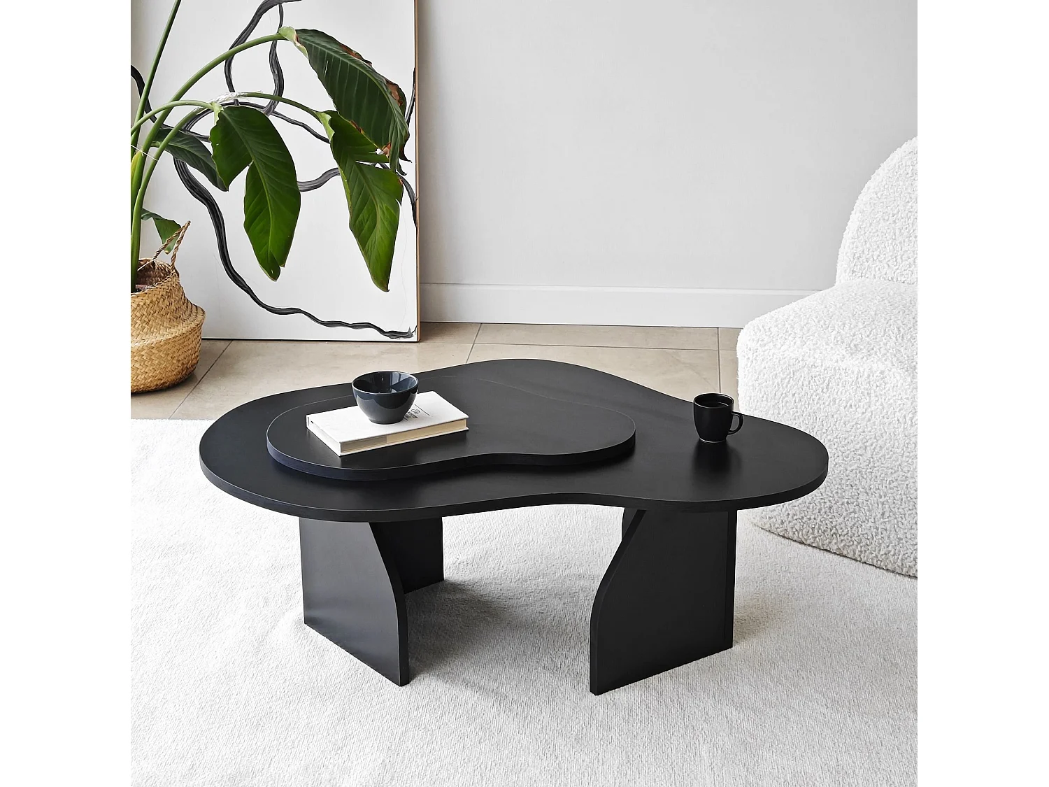 Table basse design Presta L105cm Noir