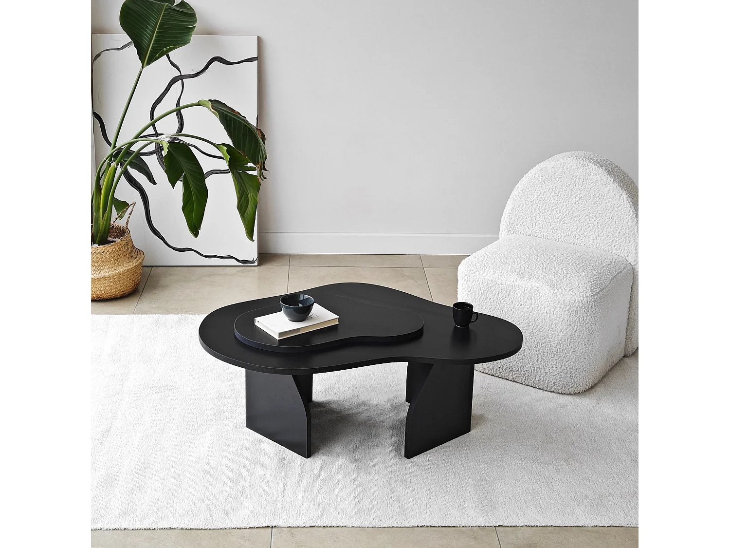 Table basse design Presta L105cm Noir
