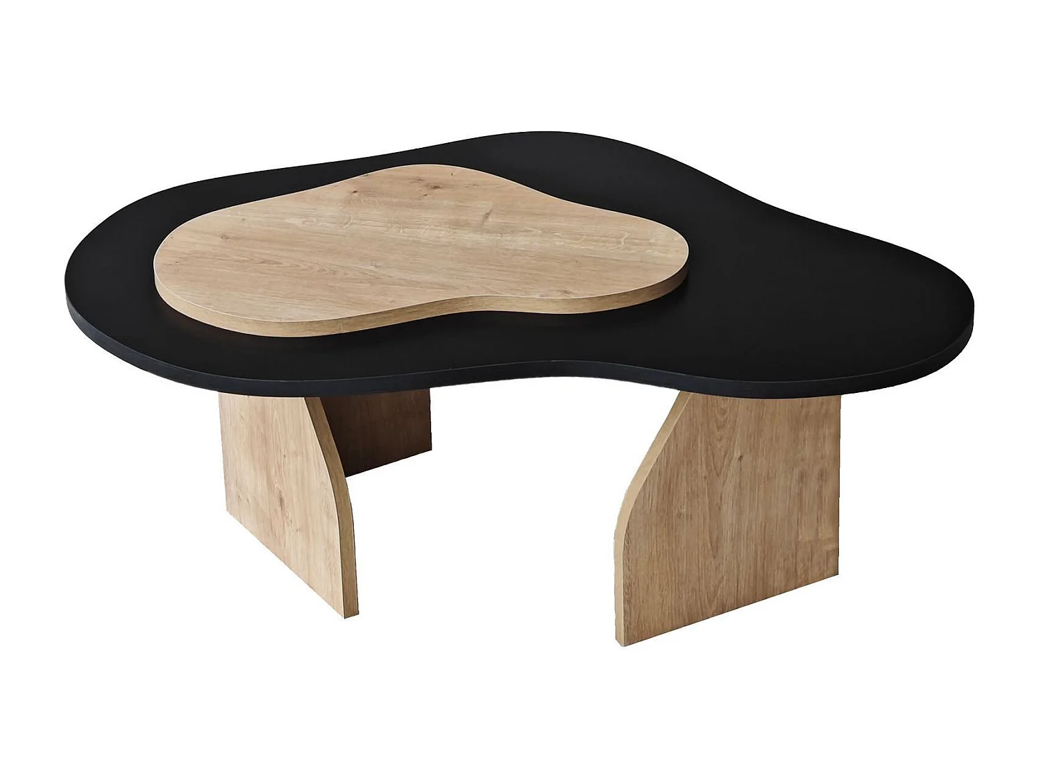 Table basse design Presta L105cm Noir et Chêne clair