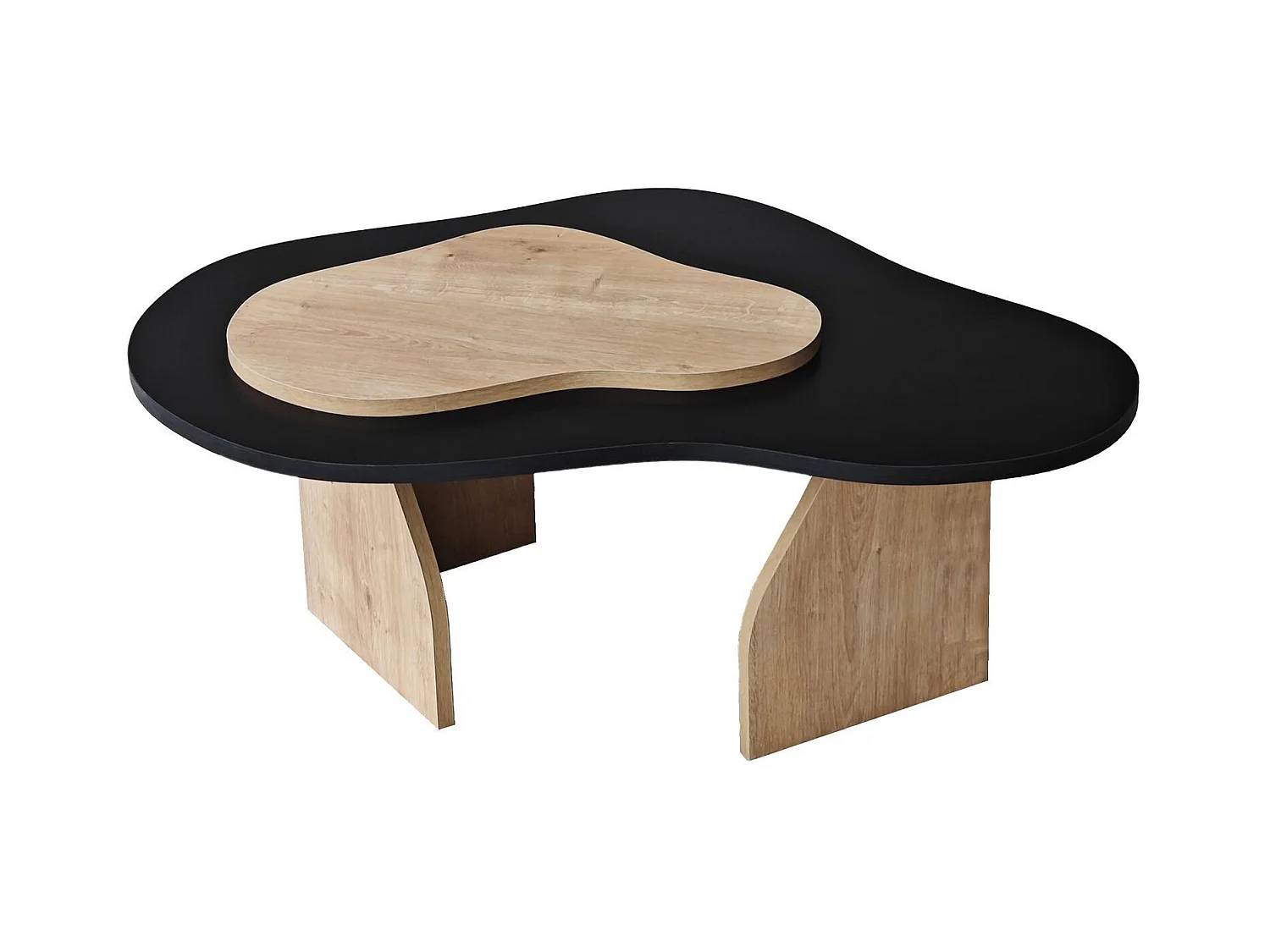 Table basse design Presta L105cm Noir et Chêne clair
