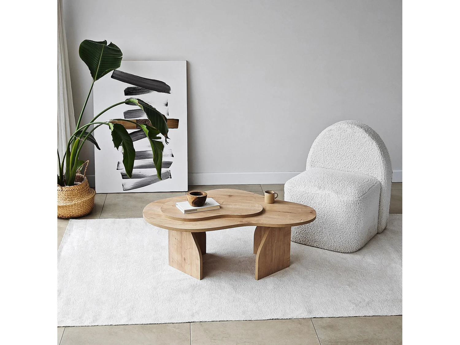 Table basse design Presta L105cm Chêne clair