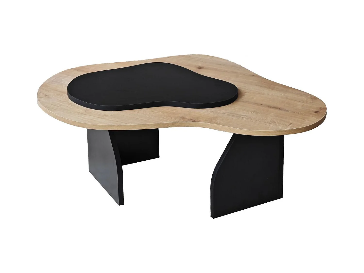 Table basse design Presta L105cm Chêne clair et Noir