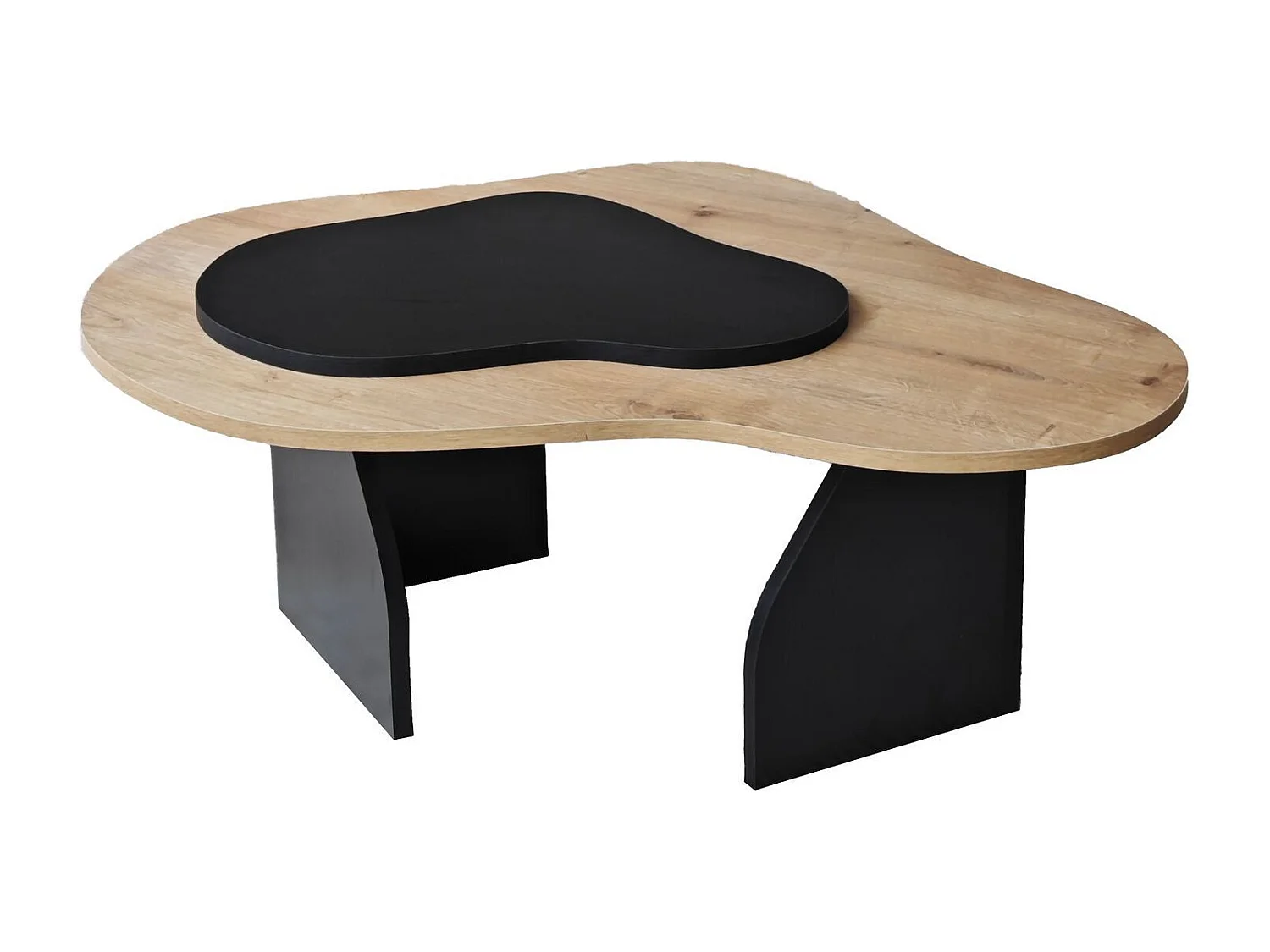 Table basse design Presta L105cm Chêne clair et Noir