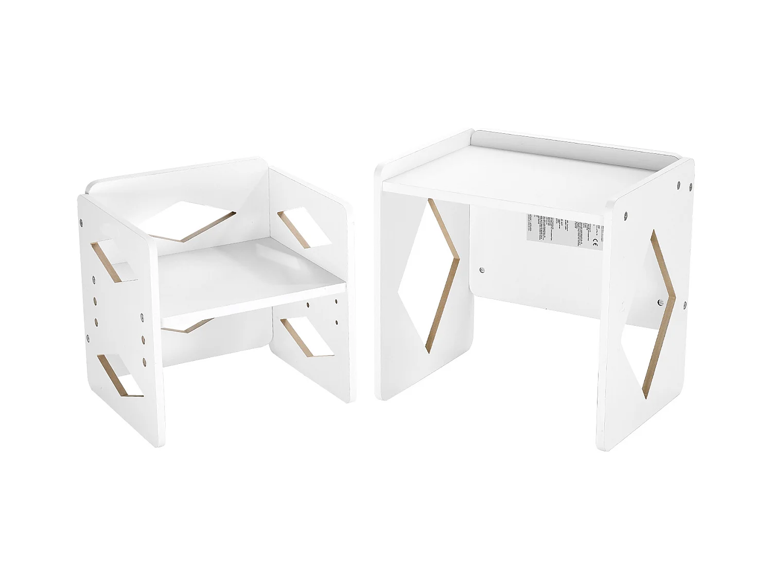 Set Tavolo e Sedia per lo Svezzo Montessori SucceBuy, Tavolo e Sedia per Attività per Bambini, Bianco
