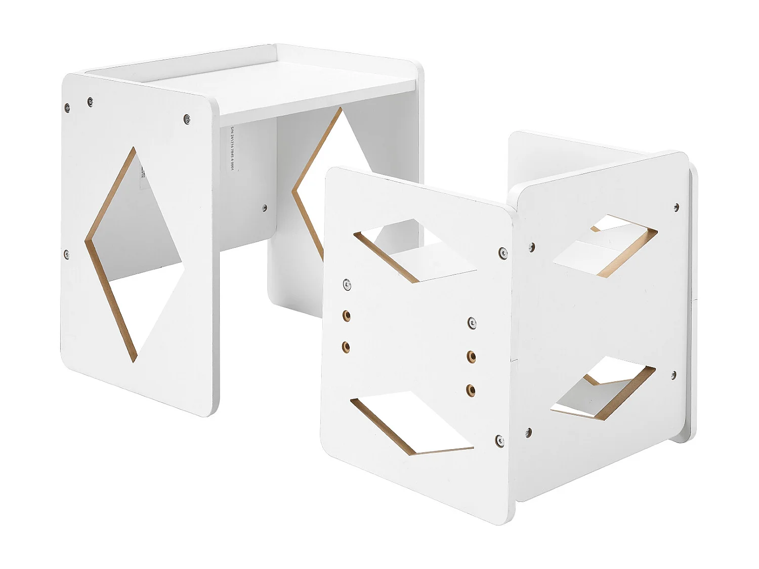 Montessori Bijzettafeltje en Stoeltje SucceBuy, Tafel en Stoel voor Kinderen, Wit