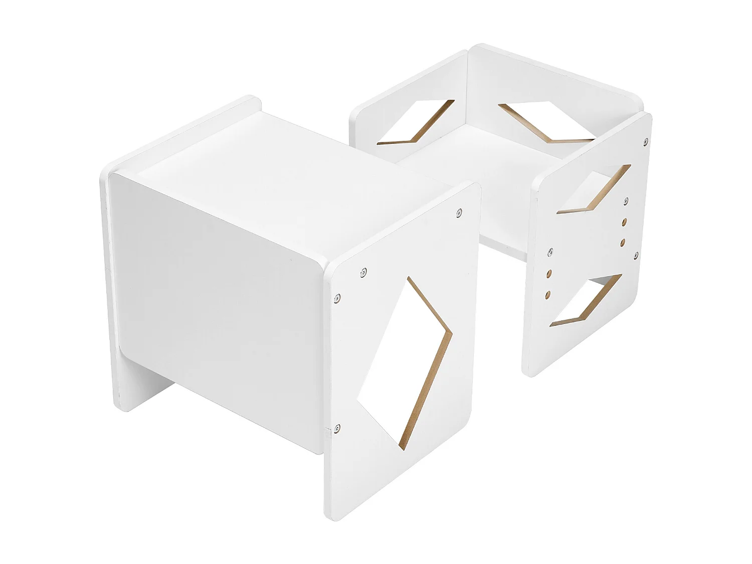 Montessori Bijzettafeltje en Stoeltje SucceBuy, Tafel en Stoel voor Kinderen, Wit