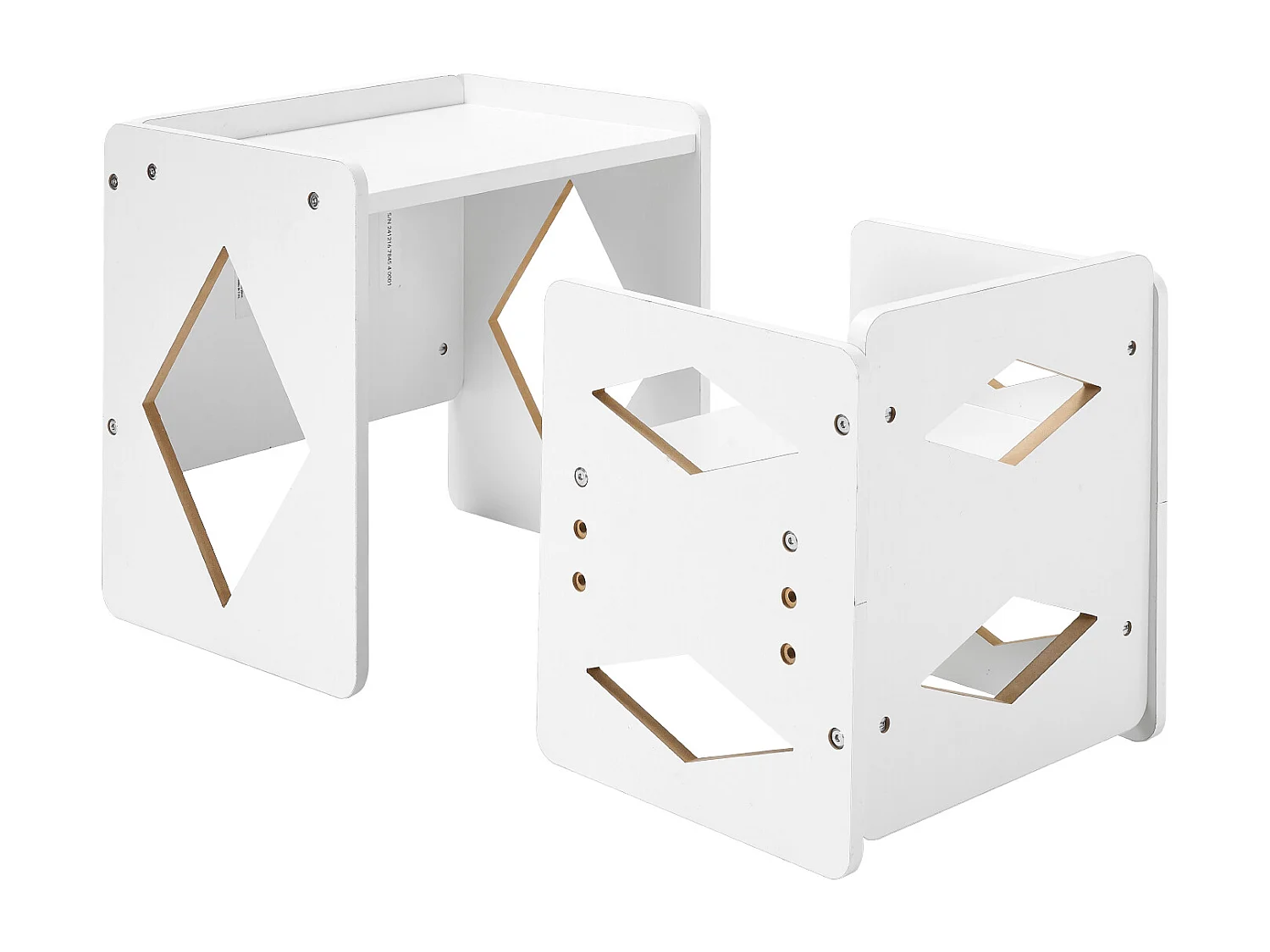 Montessori Bijzettafeltje en Stoeltje SucceBuy, Tafel en Stoel voor Kinderen, Wit