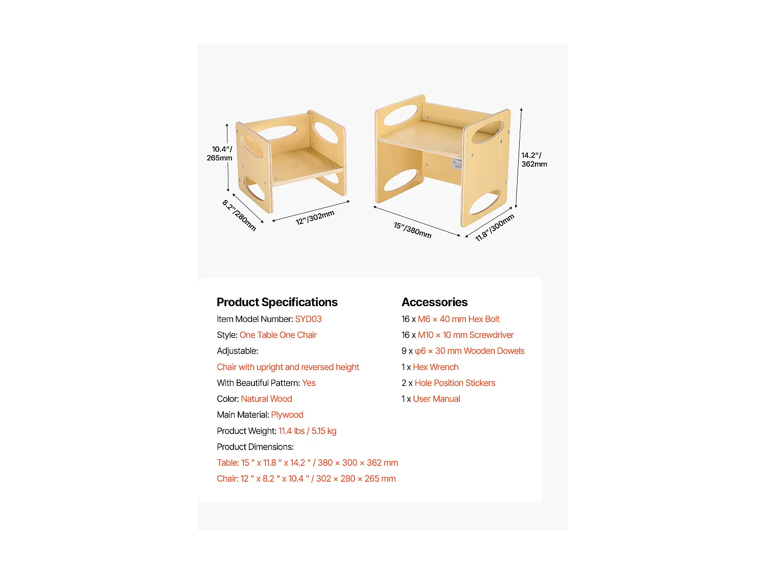 Montessori Bijzettafeltje en Stoeltje SucceBuy, Hout