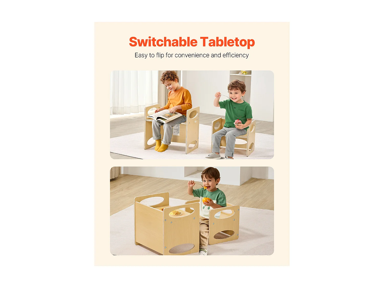 Montessori Bijzettafeltje en Stoeltje SucceBuy, Hout