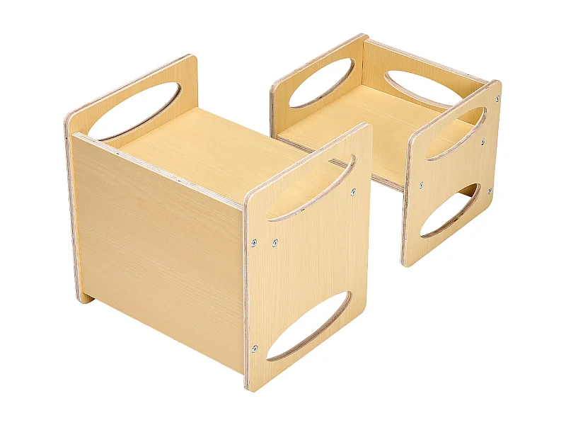 Ensemble Table et Chaise de Sevrage Montessori SucceBuy, Table et Chaise d'Activités pour Enfants, Bois