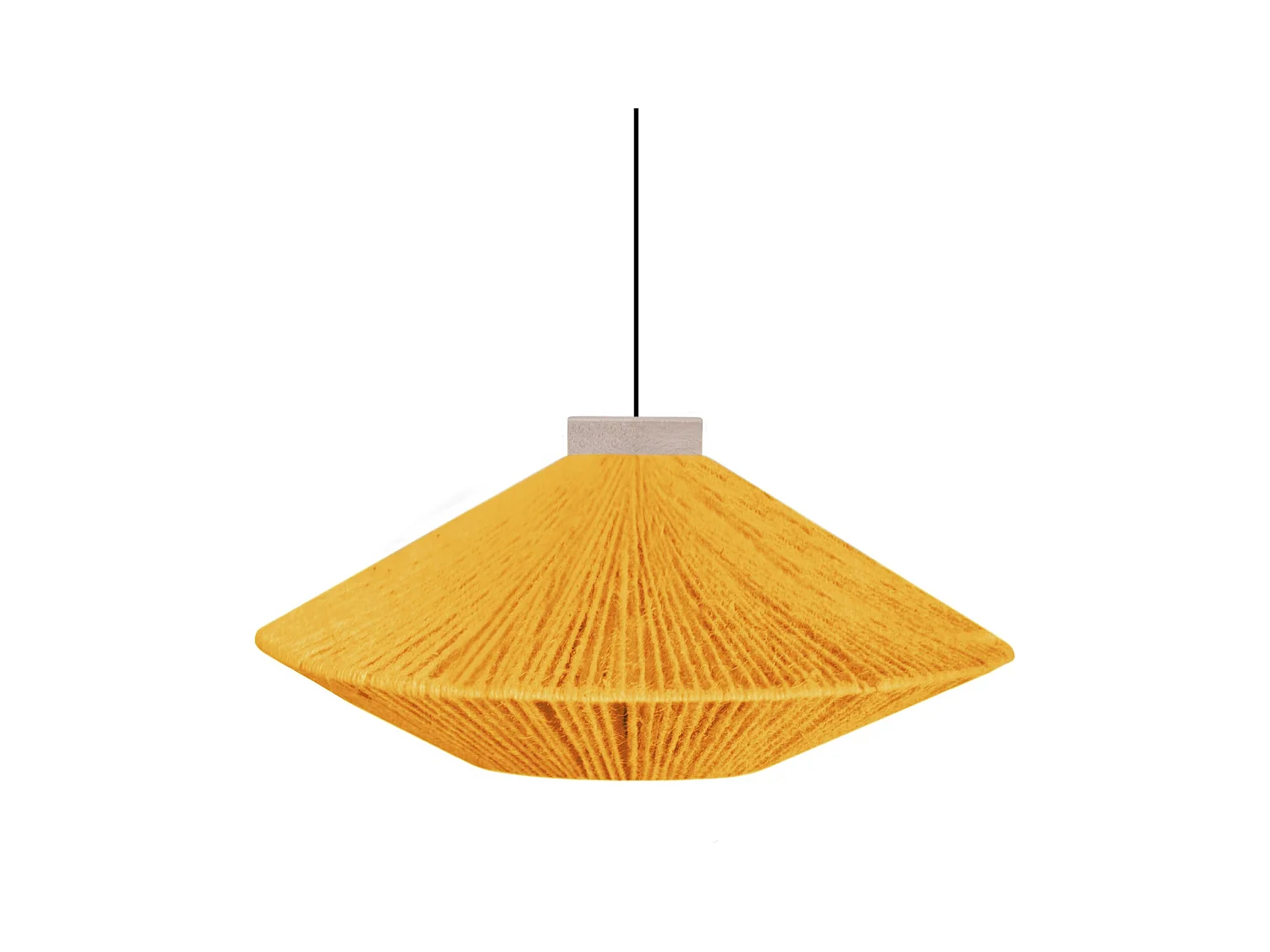 Suspension TOSEL ,métal,fibre ,Jaune ,H 90xD60xP60cm